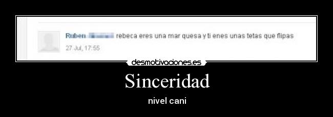Sinceridad - nivel cani