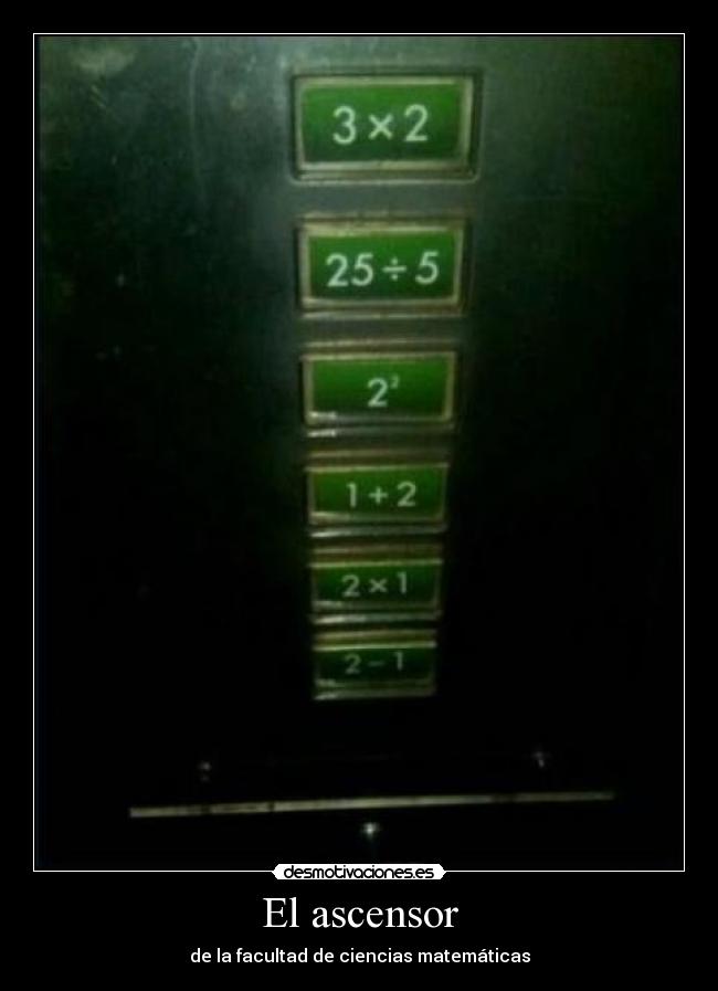 carteles ascensor facultad las ciencias matematicas desmotivaciones
