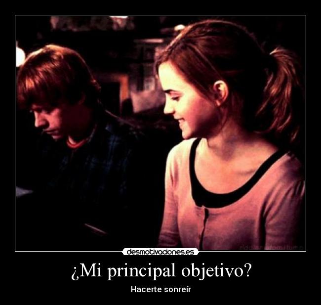 ¿Mi principal objetivo? - Hacerte sonreír
