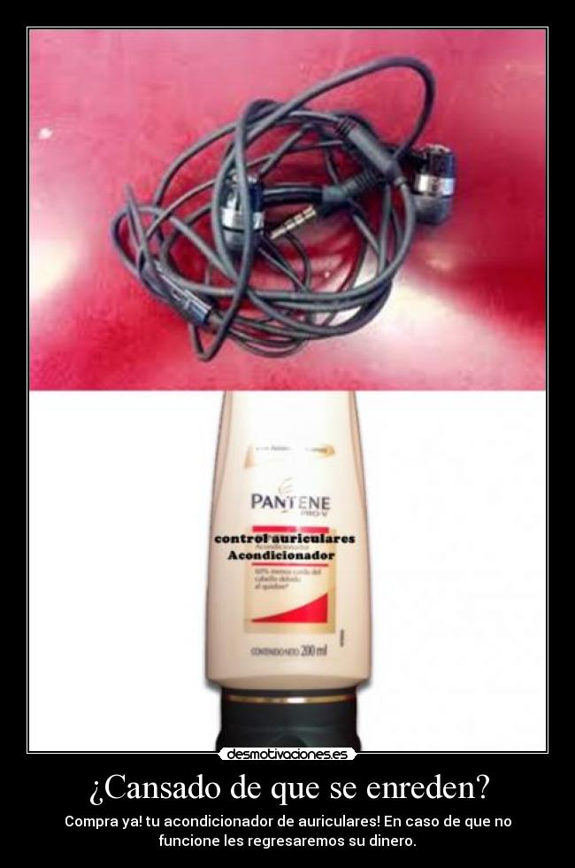 ¿Cansado de que se enreden? - Compra ya! tu acondicionador de auriculares! En caso de que no
funcione les regresaremos su dinero.