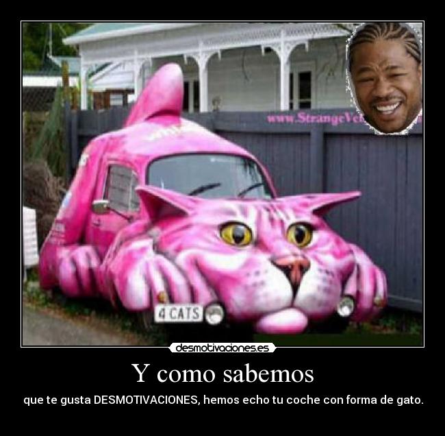 Y como sabemos - que te gusta DESMOTIVACIONES, hemos echo tu coche con forma de gato.