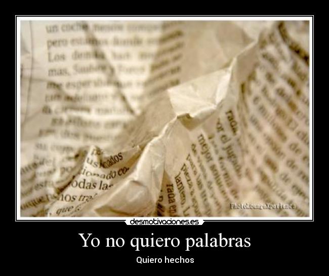 Yo no quiero palabras - 