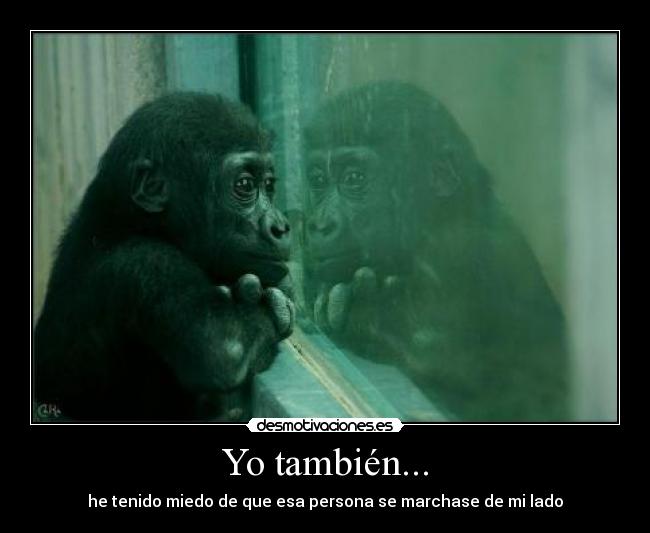 Yo también... - he tenido miedo de que esa persona se marchase de mi lado