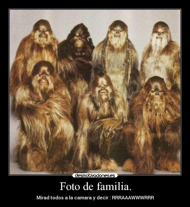 Foto de familia. - Mirad todos a la camara y decir : RRRAAAWWWRRR