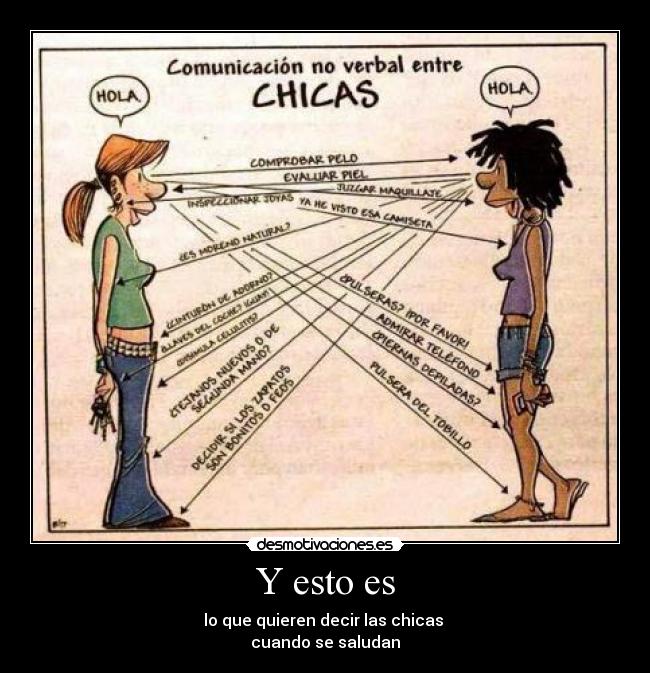 Y esto es - lo que quieren decir las chicas
cuando se saludan