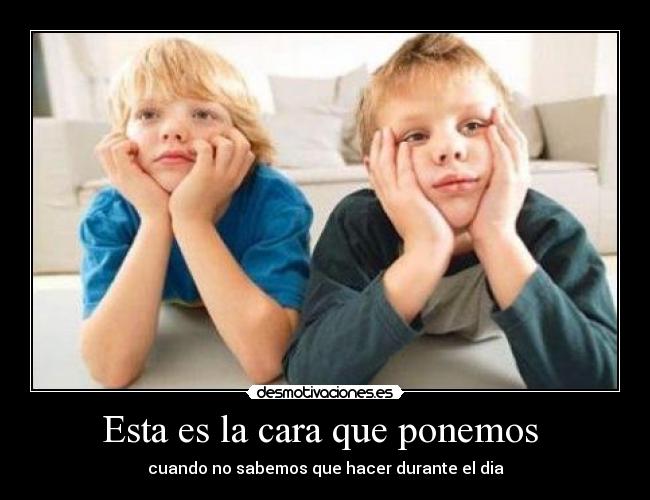 Esta es la cara que ponemos - cuando no sabemos que hacer durante el dia