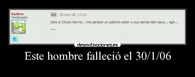 Este hombre falleció el 30/1/06 - 