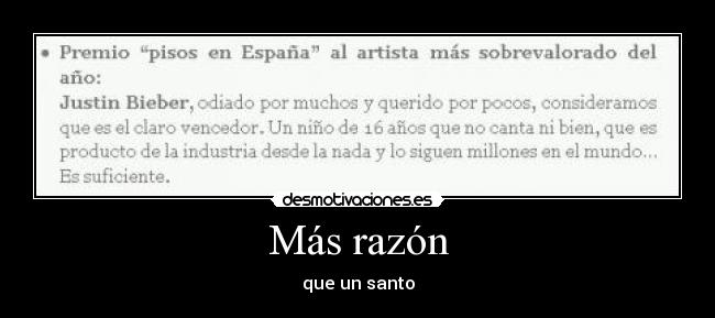 Más razón - que un santo