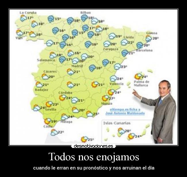 Todos nos enojamos - cuando le erran en su pronóstico y nos arruinan el día