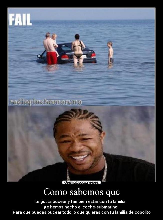 Como sabemos que - te gusta bucear y tambien estar con tu familia,
¡te hemos hecho el coche-submarino!
Para que puedas bucear todo lo que quieras con tu familia de copolito