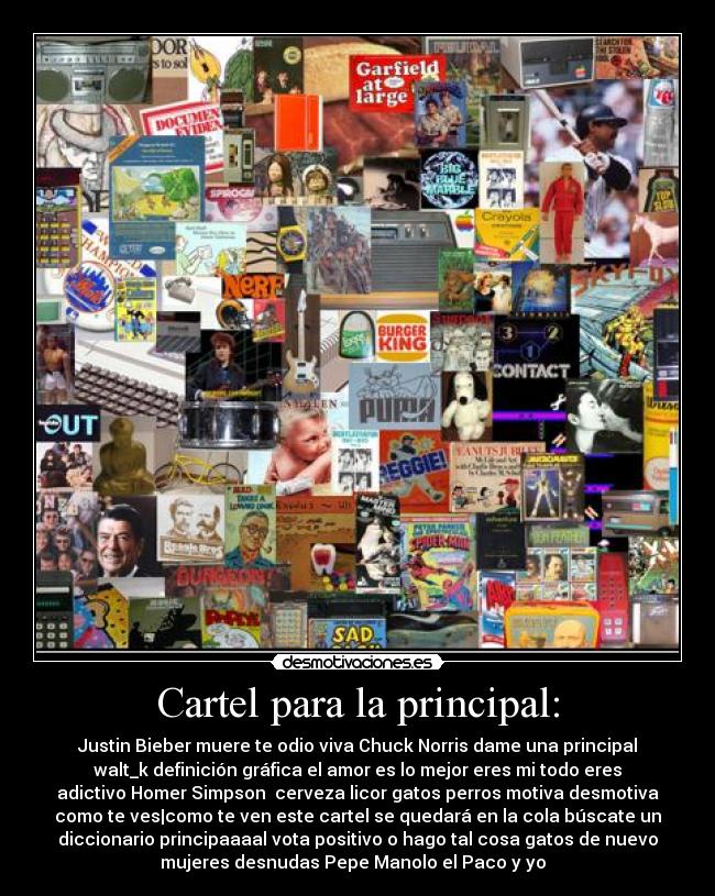 Cartel para la principal: -