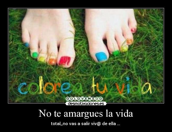 No te amargues la vida -