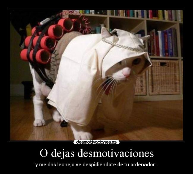O dejas desmotivaciones - y me das leche,o ve despidiéndote de tu ordenador...