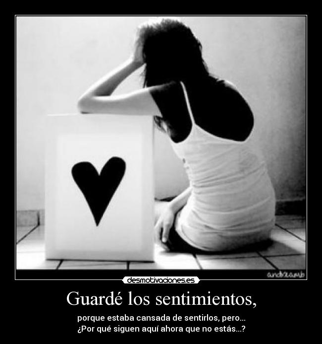 Guardé los sentimientos, -