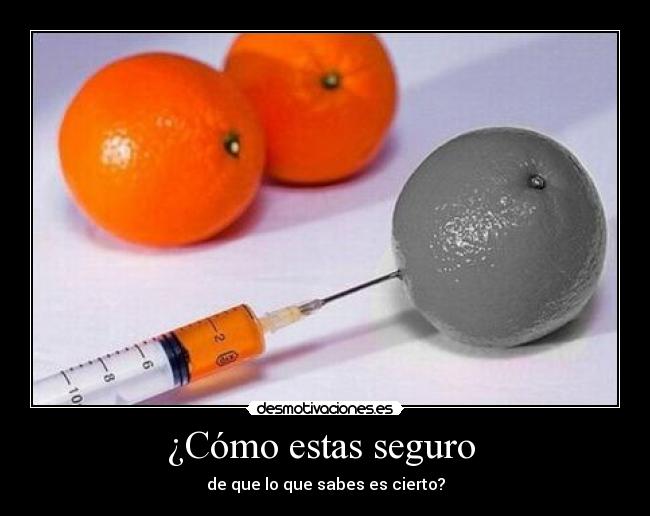 ¿Cómo estas seguro -