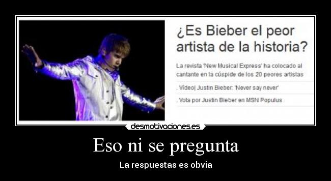 Eso ni se pregunta - La respuestas es obvia
