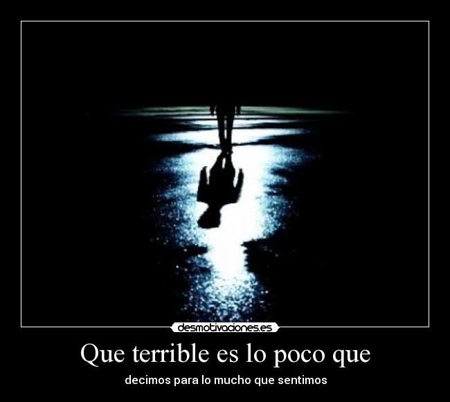 Que terrible es lo poco que - decimos para lo mucho que sentimos