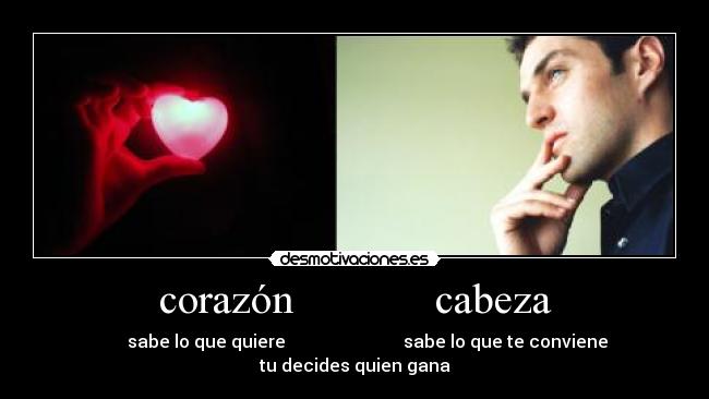 carteles corazon corazon cabeza decidir ganar conviene desmotivaciones