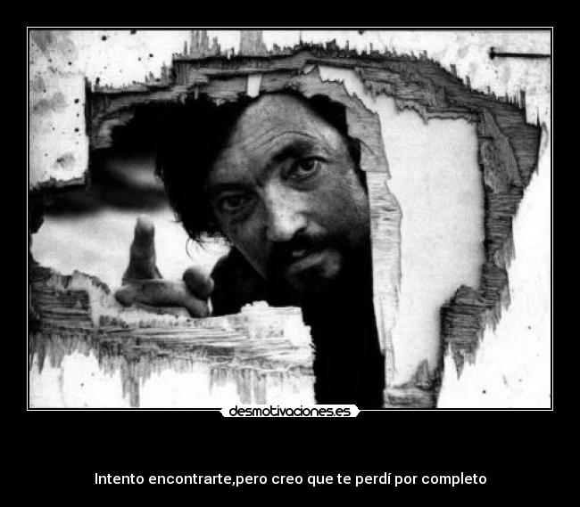 - Intento encontrarte,pero creo que te perdí por completo