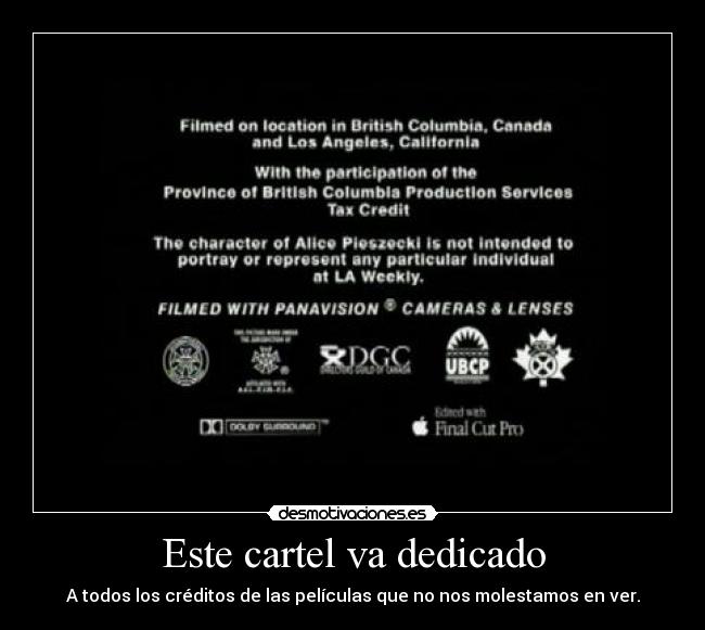 Este cartel va dedicado - 