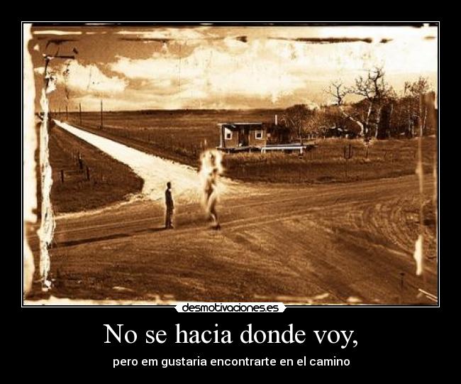 No se hacia donde voy, - pero em gustaria encontrarte en el camino