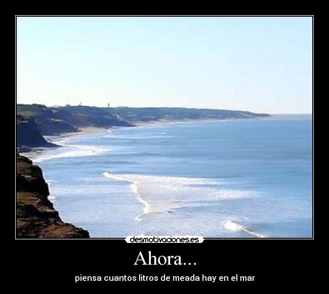 Ahora... - piensa cuantos litros de meada hay en el mar