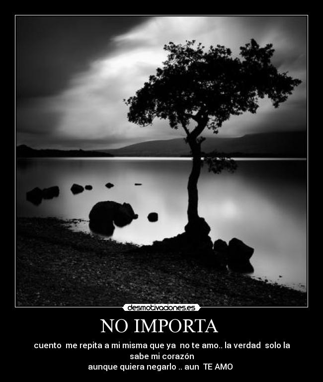NO IMPORTA  - cuento  me repita a mi misma que ya  no te amo.. la verdad  solo la sabe mi corazón
 aunque quiera negarlo .. aun  TE AMO  