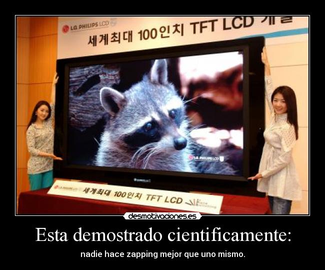 Esta demostrado cientificamente: - nadie hace zapping mejor que uno mismo.