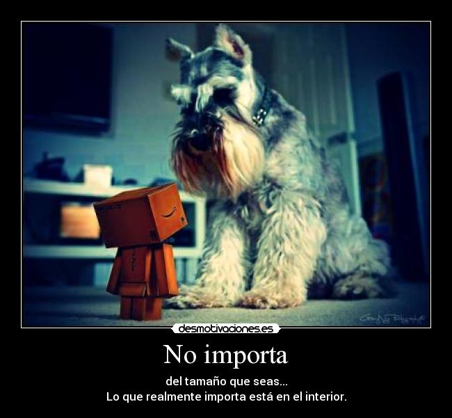 No importa - del tamaño que seas...
Lo que realmente importa está en el interior.