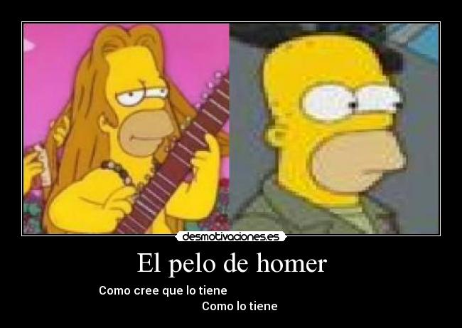 El pelo de homer - Como cree que lo tiene Como lo tiene