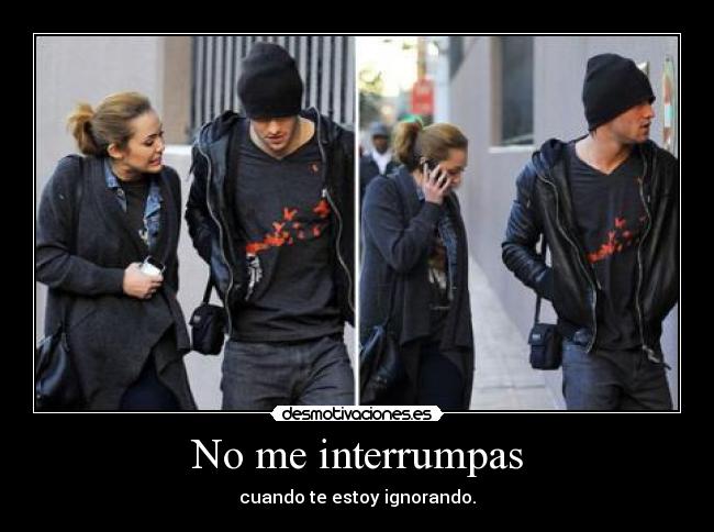No me interrumpas - cuando te estoy ignorando.