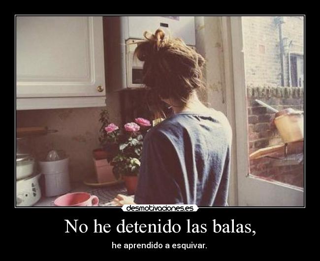 No he detenido las balas, - he aprendido a esquivar. 