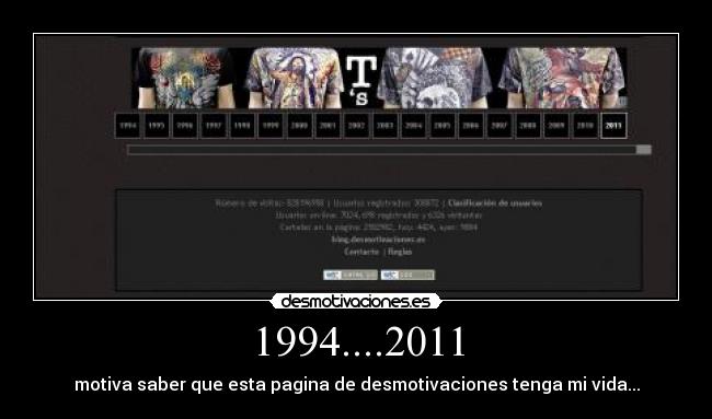 1994....2011 - motiva saber que esta pagina de desmotivaciones tenga mi vida...