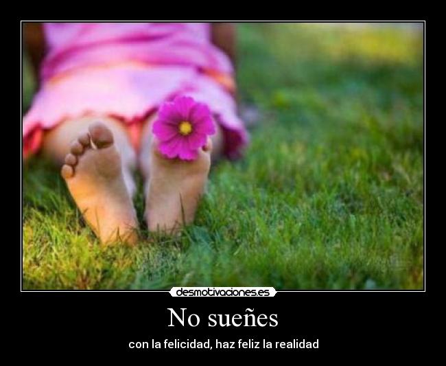 No sueñes - con la felicidad, haz feliz la realidad
