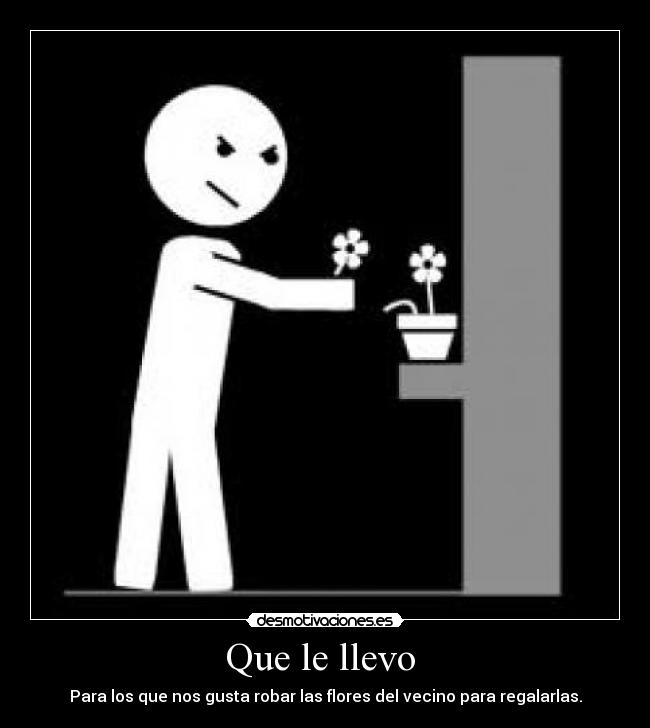 Que le llevo  - Para los que nos gusta robar las flores del vecino para regalarlas.