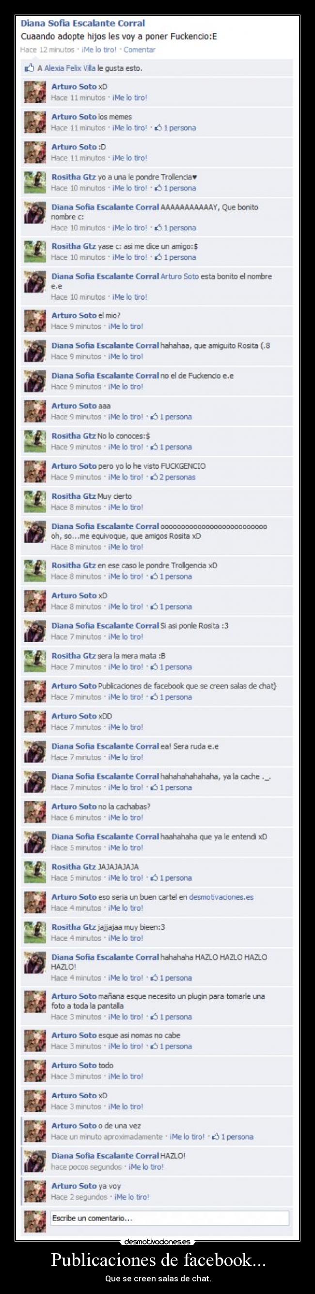 Publicaciones de facebook... - Que se creen salas de chat.