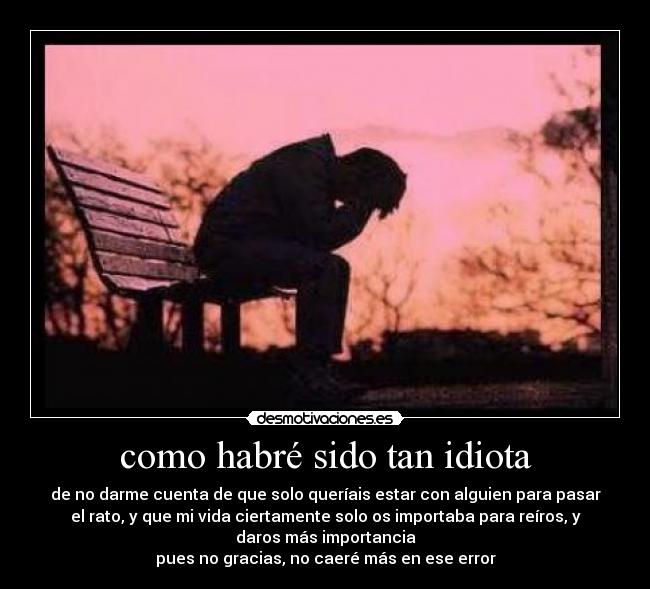 como habré sido tan idiota -
