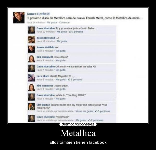 Metallica - Ellos también tienen facebook