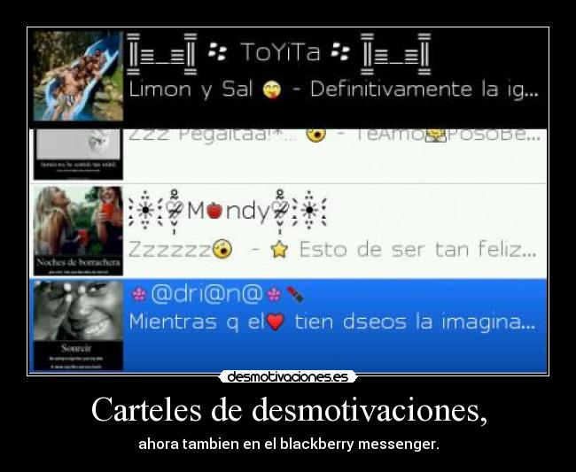 Carteles de desmotivaciones, - ahora tambien en el blackberry messenger.