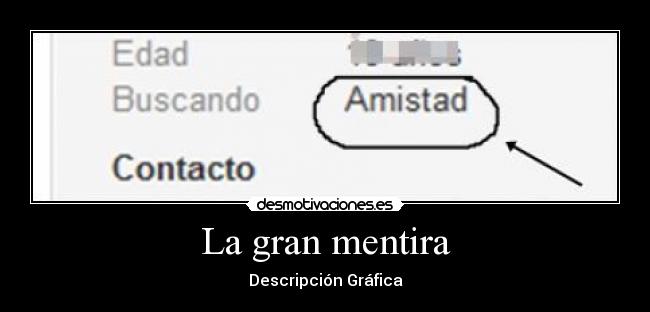 La gran mentira - Descripción Gráfica