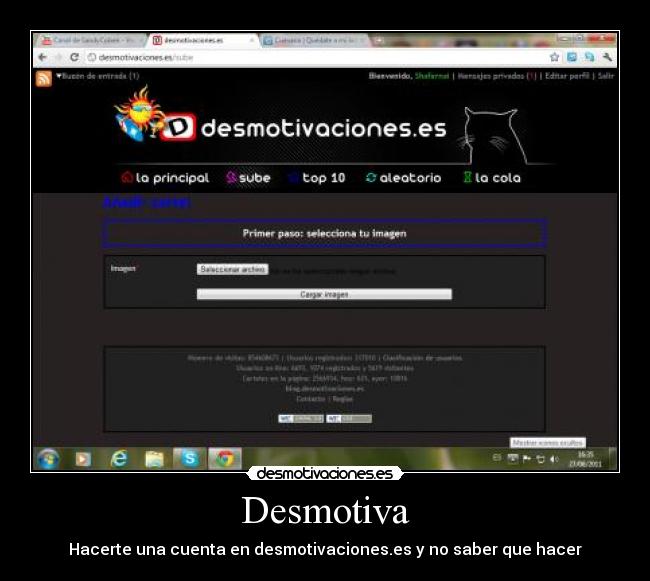 Desmotiva - Hacerte una cuenta en desmotivaciones.es y no saber que hacer