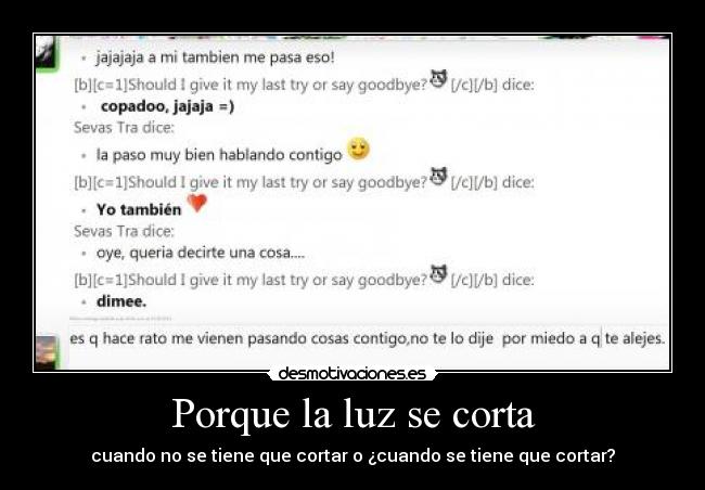 Porque la luz se corta - 