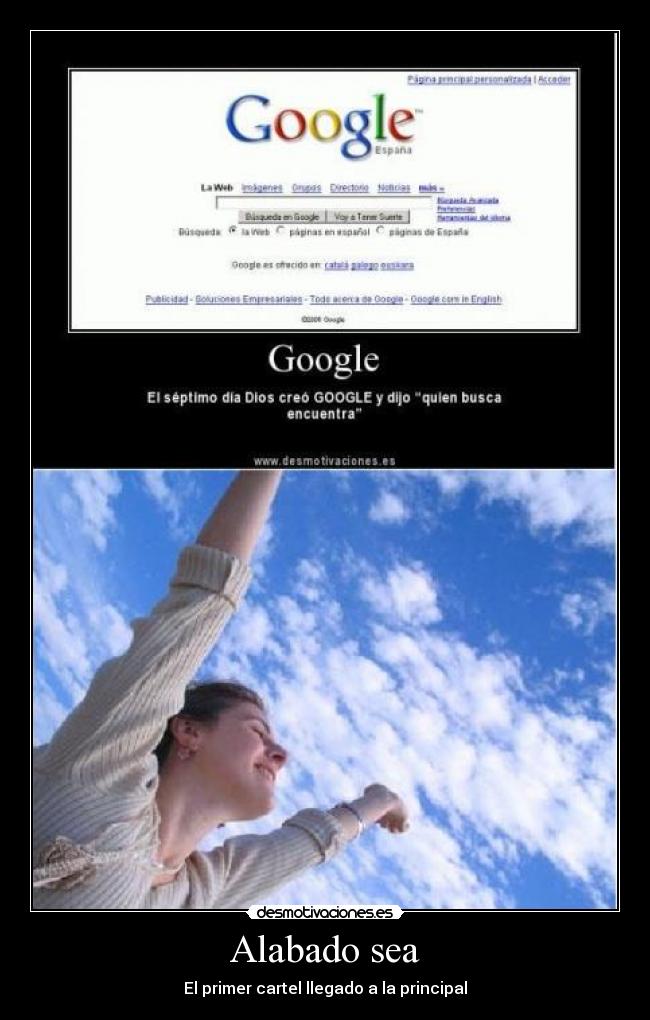 Alabado sea - El primer cartel llegado a la principal