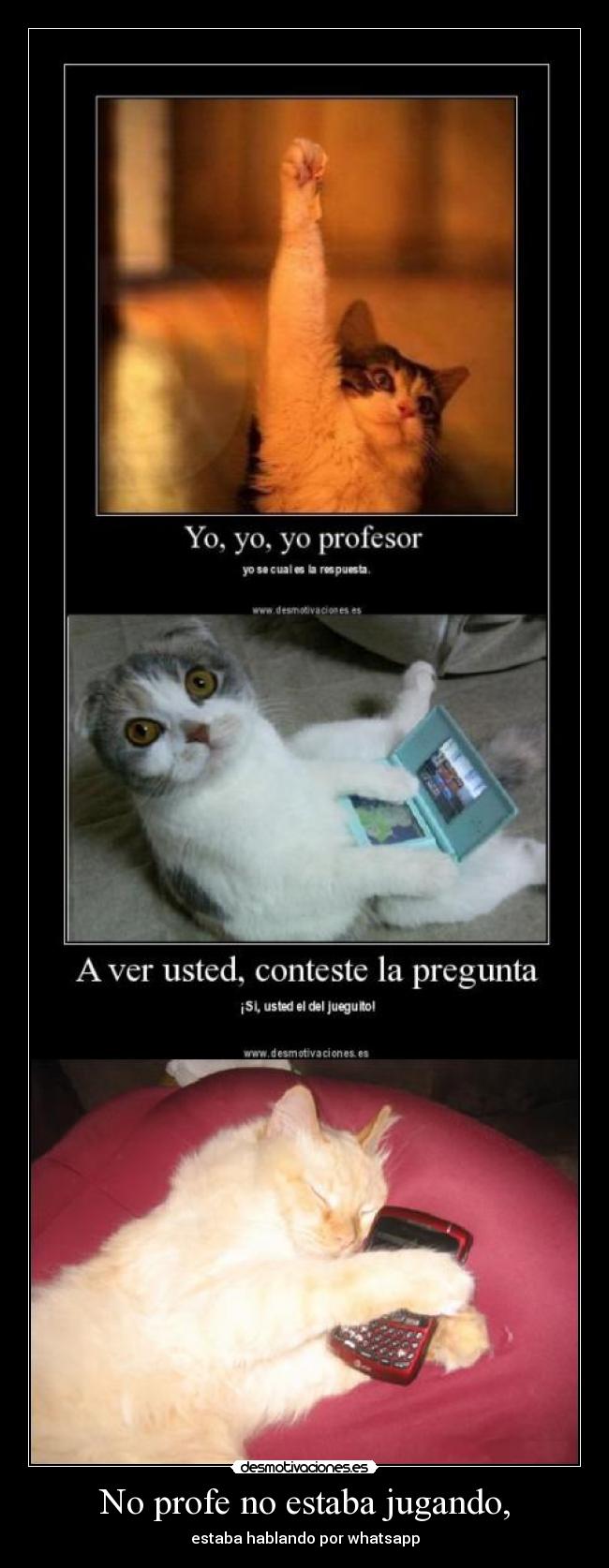 No profe no estaba jugando, - estaba hablando por whatsapp