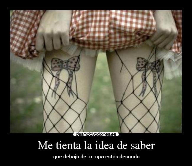 Me tienta la idea de saber -