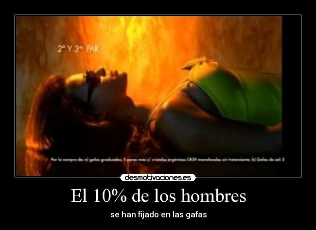 El 10% de los hombres - se han fijado en las gafas