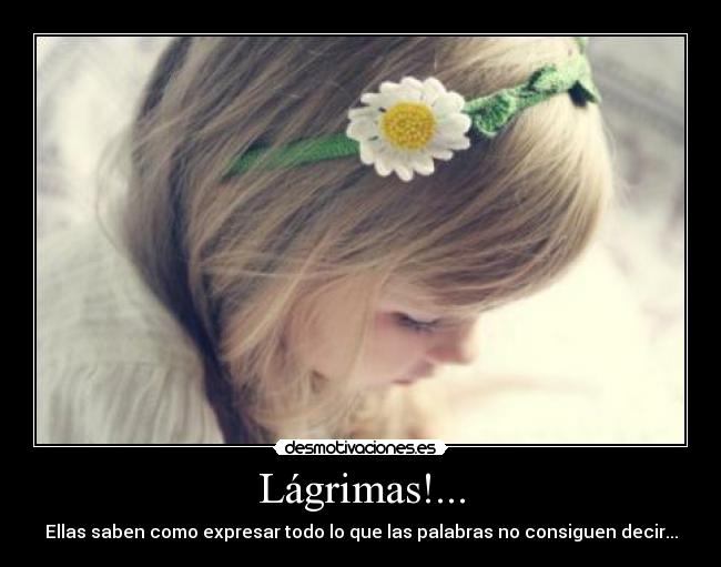Lágrimas!... - Ellas saben como expresar todo lo que las palabras no consiguen decir...