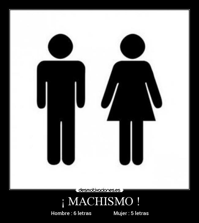 ¡ MACHISMO ! - Hombre : 6 letras Mujer : 5 letras