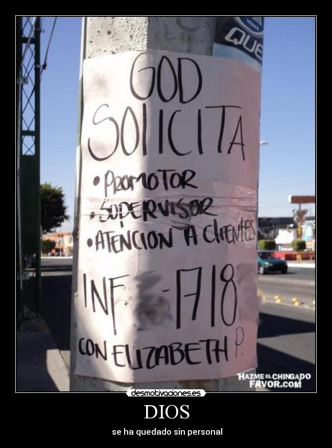 DIOS - se ha quedado sin personal