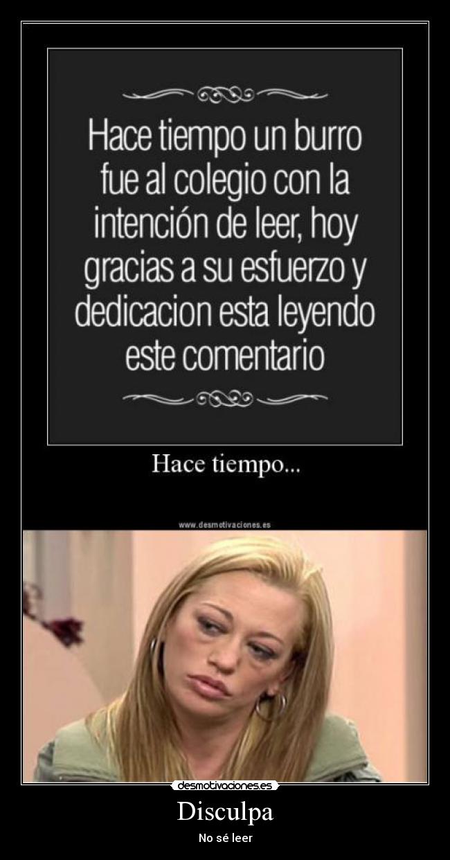 Disculpa - No sé leer